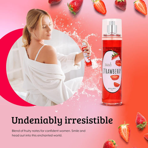 Luxurious Scented Strawberry Fragrance Body Mist, 8 oz Gift for Women
