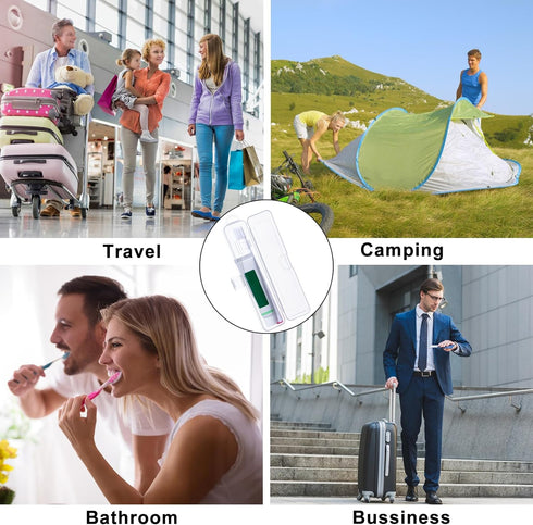 Toothbrush Case 2 Packs, Transparent Travel Holder, Plastic for Toothbrush, 7.87 x 1.85 x 1.18 inches