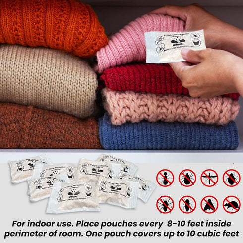 Pest Prevent Natural Defense Repellent: Indoor Spaces for Mice, Beetles, Moths, Ants, Spider, 10 Pouches, USA Made