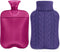 samply Hot Water Bottle with Knitted Cover, 2L for Hot and Cold Compress, Ideal for Menstrual Cramps, Purple