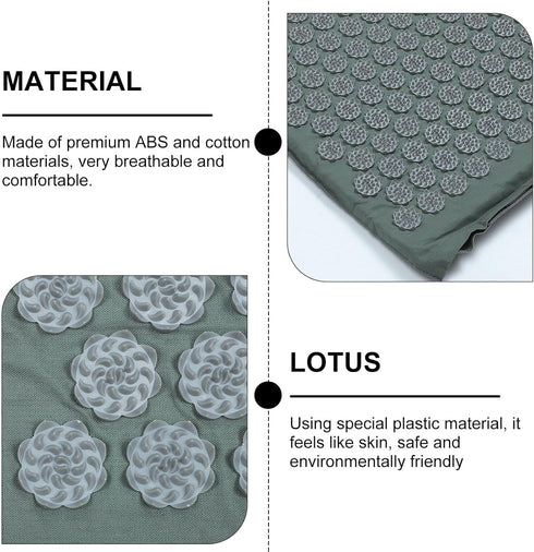 Set minkissy Acupressure Massage Mat and Pillow with Bag Acupuncture Therapy Relief Mat for Back and Neck for Stress