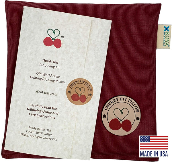 KOYA Naturals Heating Pad Microwavable - Cherry Pit/Stone/Seed Pillow Heat Pack for