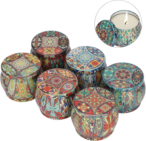 Vomeko 6 PcsAroma CandlesNatural Soy Wax, Lemon, Gardenia, Vanilla, Jessamine, Rosemary, Lavender, Stress Relief, Ideal