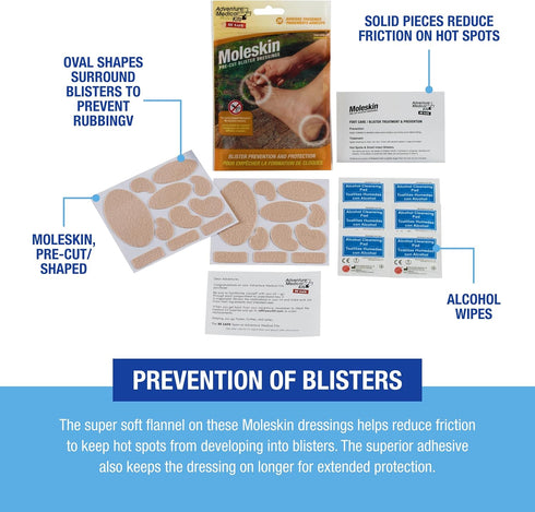Adventure Medical Kits - Moleskin Pre-Cut and Shaped, 3 Pack