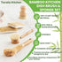 Set 5-Piece Set 2 Tieralia Bamboo Dish Brush Gift Kitchen Cleaning with Bottle Brush, Round Scrub Brush, Palm Brush