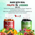 Real Fruit & Veggie Gummies - Superfood Vegetable Vitamin Supplement for Women, Men, Kids (30-Day Supply)