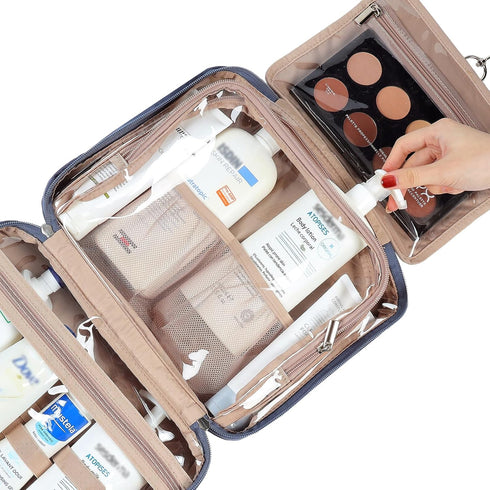 NISHEL Large Size Toiletry Bag for Women, Travel Essentials Organizer, Hanging Makeup Case for Cosmetics and Toiletries