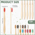 120 Pcs Bamboo Toothbrushes Bulk Soft Bristle Toothbrush Wooden Disposable Travel Toothbrush Bamboo Charcoal Individually Wrapped Toothbrush for Kid Adult Home Travel Use, 7.5 Inch, 12 Colors (Number)