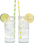 Paper Straws Biodegradable, 200 Pack, Striped Multi Colored, BPA-Free Disposable 8.25" Long Straw for Parties