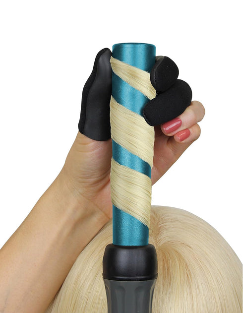 Jatai Heat Shield Professional High Heat Resistant Finger Protection Guards for Curling Irons, 3pc (Small/Medium, Black)