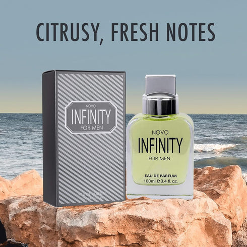 Novo Infinity for Men - 3.4 Fluid Ounce Eau De Parfum Spray - Citrusy & Floral Notes