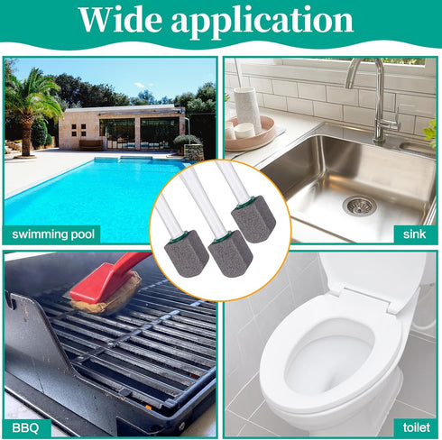 26 Pcs Toilet Pumice Stone with Long Handle, Toilet Bowl Cleaner Brush Wand Refills for Deep Cleaning