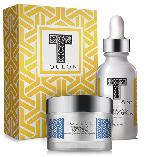 Vitamin C Anti Aging Skin Care Kits - Women Beauty Gifts: Vitamin C Serum with Hyaluronic Acid and Moisturizer