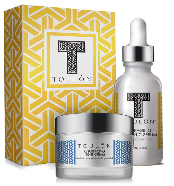Vitamin C Anti Aging Skin Care Kits - Women Beauty Gifts: Vitamin C Serum with Hyaluronic Acid and Moisturizer