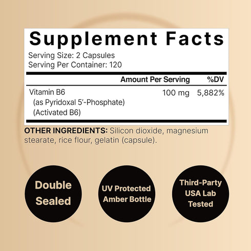NatureBell P5P Vitamin B6 100mg, 240 Capsules, Activated Pyridoxal 5 Phosphate for Brain & Memory Health