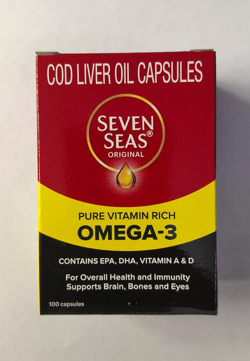 Cod Liver Fish Oil, 100 Capsules - Seven Seas