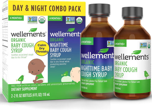 Wellements Organic Baby Cough Syrups Day & Night Combo Pack 4 Months+