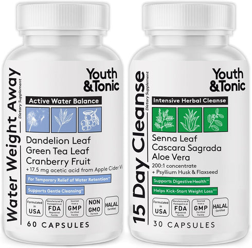 Youth & Tonic Water & Waste Reset Water Weight Away & 15