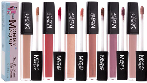 Mommy Makeup Stay Put Matte Lip Cream - Waterproof, Long Lasting Lipstick with Vitamin E (Marilyn) - Kiss-proof,