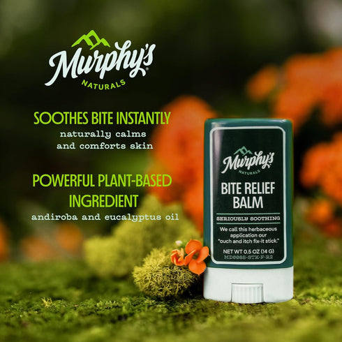 Murphy’s Naturals Insect Bite Relief Balm Stick, Travel-Friendly, Soothes Bug Bites with Plant-Based Oil, 0.5oz, 3-Pack