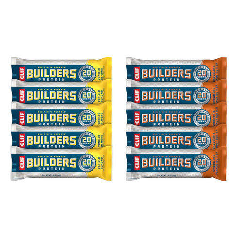 CLIF BUILDERS Protein Bars - Chocolate Peanut Butter and Vanilla Almond Flavor