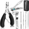 Toenail Clippers for Seniors, Aucurwen Heavy Duty Toe Nail Clippers for Thick Nails, Long Handle, 7Pcs