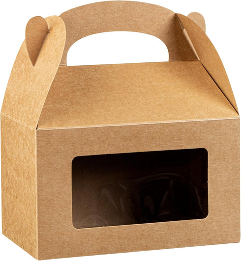 Bio Tek 6 x 3.5 x 3.5 Inch Gable Boxes for Party Favors, 25 Attractive Gift Boxes with Clear PET Window.