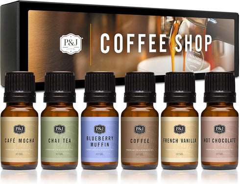 P&J Trading Fragrance Oil Coffee Shop Set | Coffee, Caf Mocha, Chai
