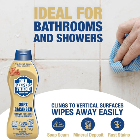 Home Essentials Box (2 26 Bar Keeper Friend Soft Cleanser Liquid x Ounce) Multipurpose Cleaner & Rust Stain Remover