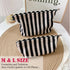 Small Black White Stripe Makeup Brush Bag, Zipper Pouch Organizer for Women Girls