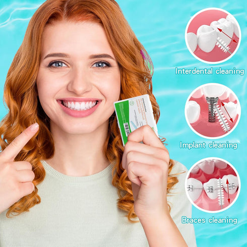 Slim Interdental Brushes, 32PCS Orthodontic Brushes for Braces, Oral Dental Hygiene Flosser for Deep Cleaning