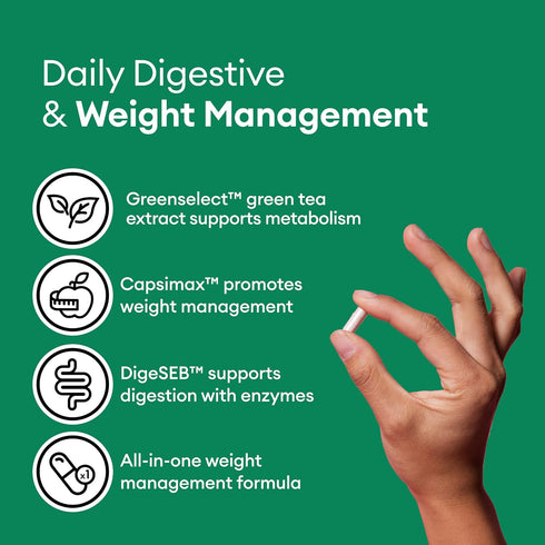 Physician's CHOICE Probiotics for Weight Management - 6 Strains, Prebiotics, Cayenne & Green Tea, 30 CT