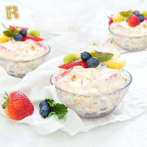 R-kay 6 Oz Clear Plastic Bowls, 50 Pack Disposable Heavy Duty Bowls for Ice Cream, Dessert, Salsa, Party