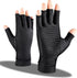 Arthritis Pain Relief Gloves - Copper Compression Fingerless Gloves for Carpal Tunnel, Rheumatoid, Tendonitis (1 Pair,