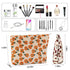 2Pcs Daisy Flower Makeup Bag, Large Floral Cosmetic Pouch Set for Women, Portable Toiletry Bag