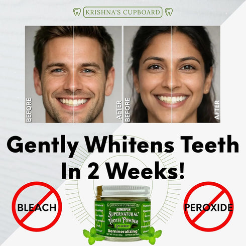 Krishna's Cupboard 1.7 oz Krishnas Cupboard Supernatural Tooth Powder All Natural Remineralizing & Whitening Tooth