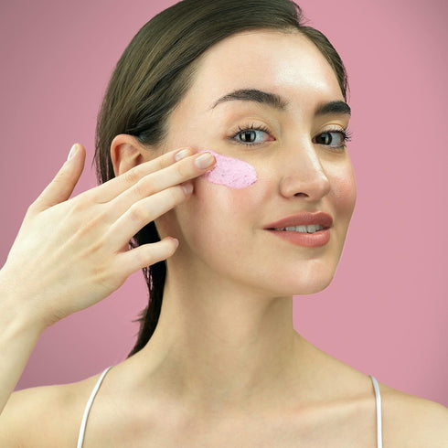 LILY SADO Rose Berry Pink Clay Mask, Exfoliating with Rose Water & Fresh Berries, 4 oz
