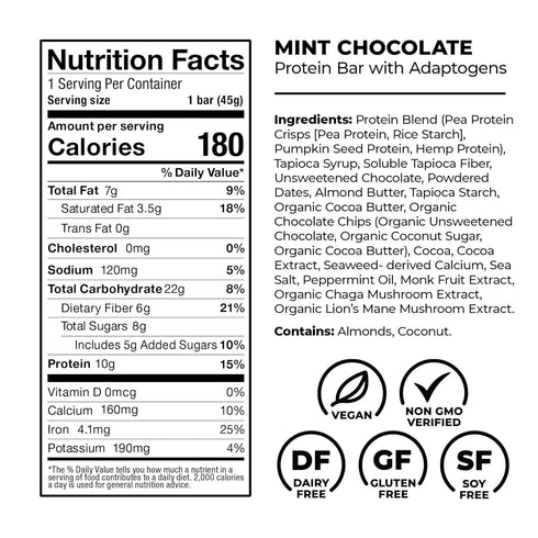 Laird Superfood Protein Bars – 10g Plant-Based Protein, 6g Fiber, Non-GMO, 5 Flavor Variety Pack, 10 Count