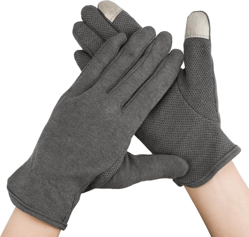 Segbeauty 6 Pairs Cotton Gloves, Touchscreen Hand Moisturizing Gloves for Women, Non-Slip Overnight Lotion Gloves