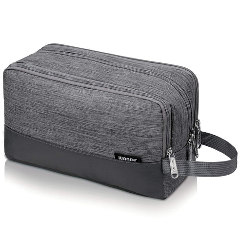 Toiletry Bag for Men, Water Resistant Hanging Dopp Kit, Small Shaving Bag for Traveling (Denim Grey)