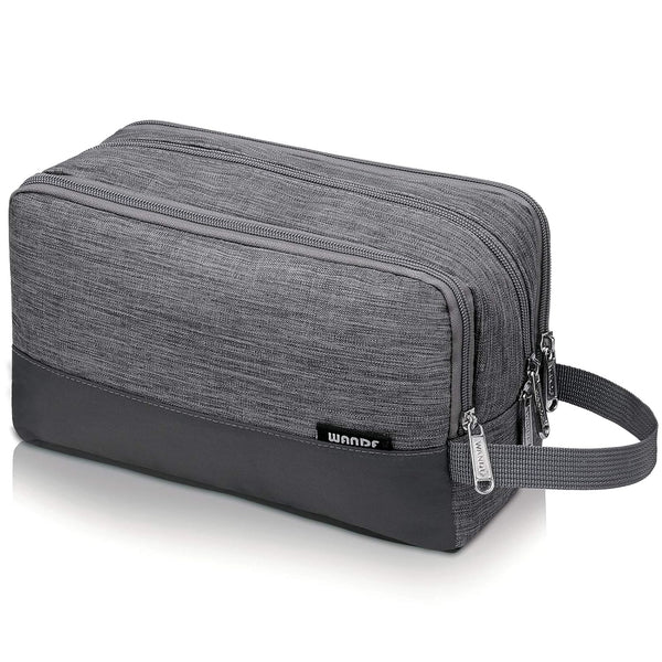 Toiletry Bag for Men, Water Resistant Hanging Dopp Kit, Small Shaving Bag for Traveling (Denim Grey)