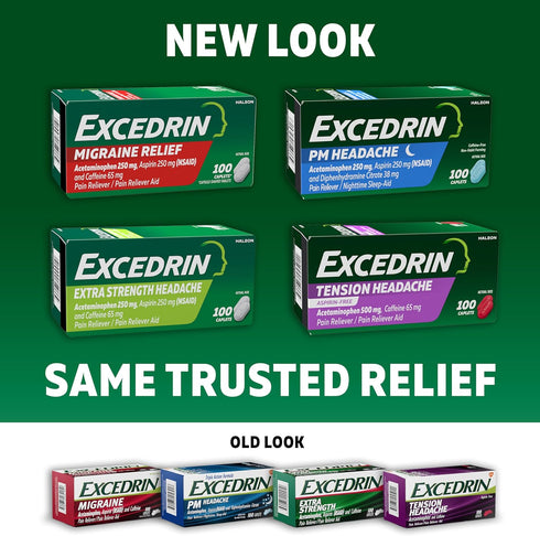 Excedrin PM Sleep Aid Caplets, Nighttime Headaches Relief, 100 Count