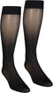 NuVein Sheer Compression Stockings - 15-20 mmHg Support, Women's Medium Denier Nylons, Knee High, Black, X-Large