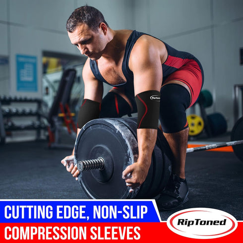 Rip Toned Elbow Sleeve Weightlifting, Compression Support & Pain Relief Arm Sleeve for Men & Women, Durable Gym Elbow