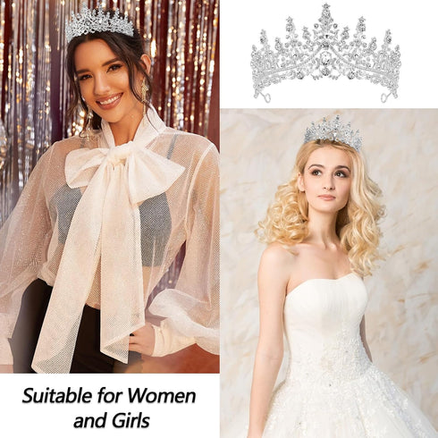 VELSCRUN Birthday Queen Tiara Crowns - Crystal Headband and Sash for Women Girls Birthday Party Decorations