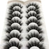 Pooplunch 7 Pairs Pack False Eyelashes Faux Mink Cat-Eye Look 18MM Wispy Long 8D Volume Fake Eyelash Strips