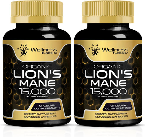 Lions Mane Supplement Capsules, 120 Count - Mushroom Supplement for Memory and Focus, Cognitive and Immune Support