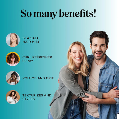 Volumizing Sea Salt Spray for Hair - Texturizing Beach Waves & Curl Activator Spray with Sea Kelp Extract