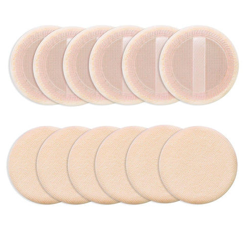 Sibba Loose Powder Puff, 12 Pieces Round Velour Face Makeup Compact Body Container for Setting Foundation Cream
