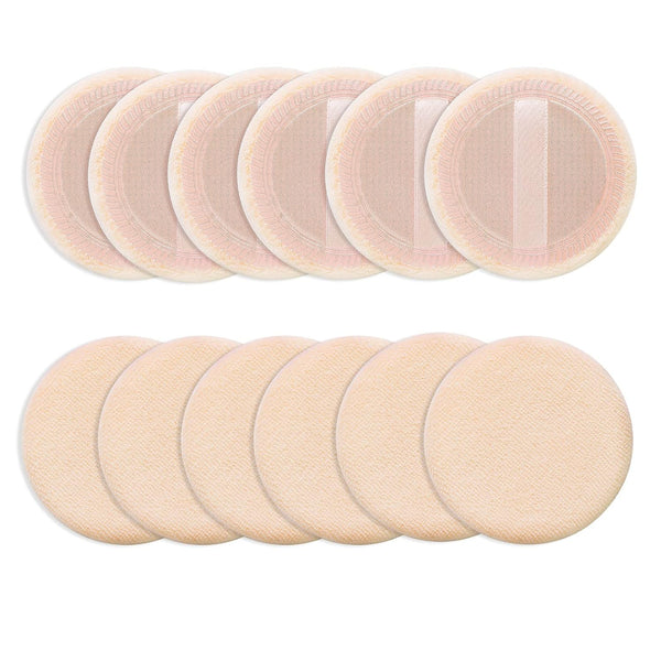 Sibba Loose Powder Puff, 12 Pieces Round Velour Face Makeup Compact Body Container for Setting Foundation Cream